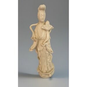 Vintage Inarco White Porcelain Geisha Woman Figurine Japanese 6" no cracks/chips